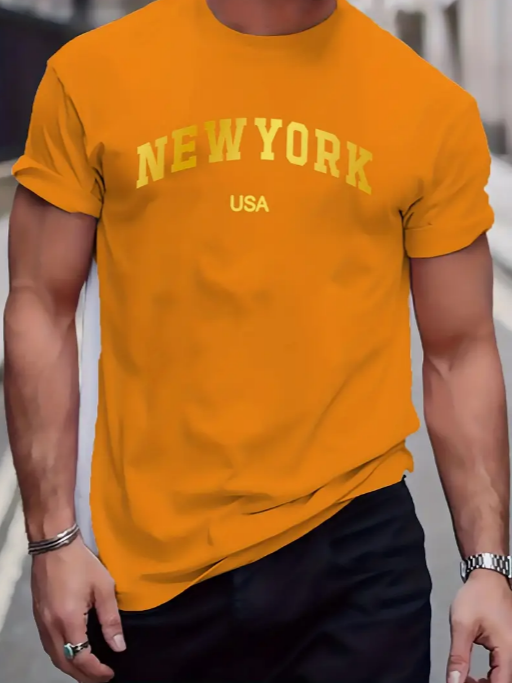 New York USA Crew Neck T Shirt