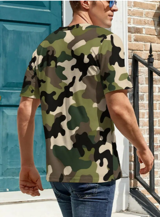 Camouflage Pattern Printed Men's T-shirt