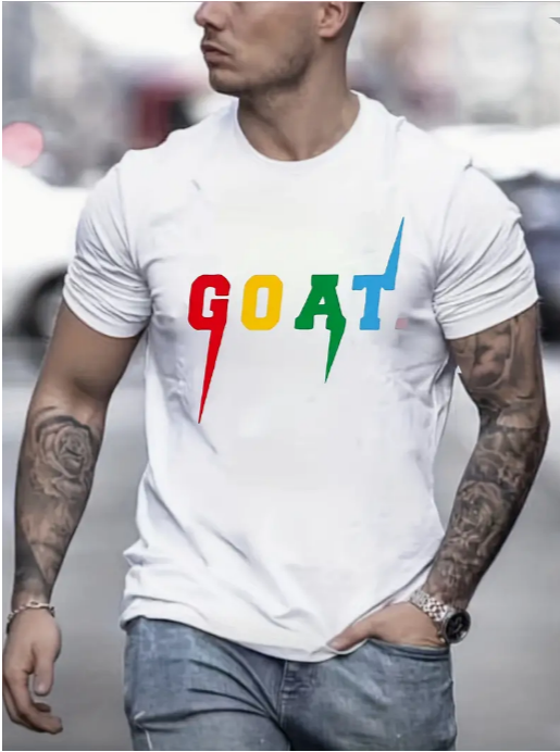 Men's Trendy Short Sleeve T-shirt Casual Crew - GOAT