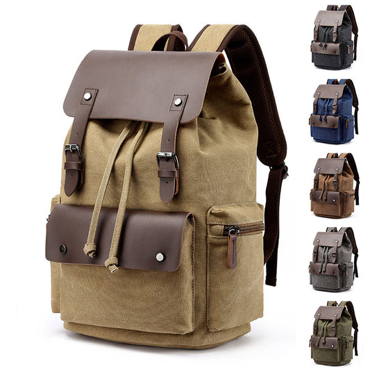 Casual Canvas Backpack Men's 15.6inch Laptop Bagpack